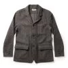 None The Gibson Jacket In Charcoal Birdseye Wool -Fashion Clothes workshop mens q320 gibson charcoal birdseye 001