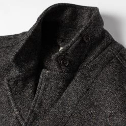 None The Gibson Jacket In Charcoal Birdseye Wool -Fashion Clothes workshop mens q320 gibson charcoal birdseye 009