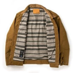 The Lined Long Haul Jacket In Harvest Tan Dry Wax -Fashion Clothes workshop mens q320 lined long haul harvest 011