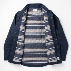 None The Quilted Jacket In Indigo Boss Duck -Fashion Clothes workshop mens q320 quilted shirt jacket 011