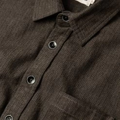 The Mechanic Shirt In Dark Olive Herringbone 14 The Mechanic Shirt In Dark Olive Herringbone -Fashion Clothes workshop mens q420 mechanic olive herringbone 007