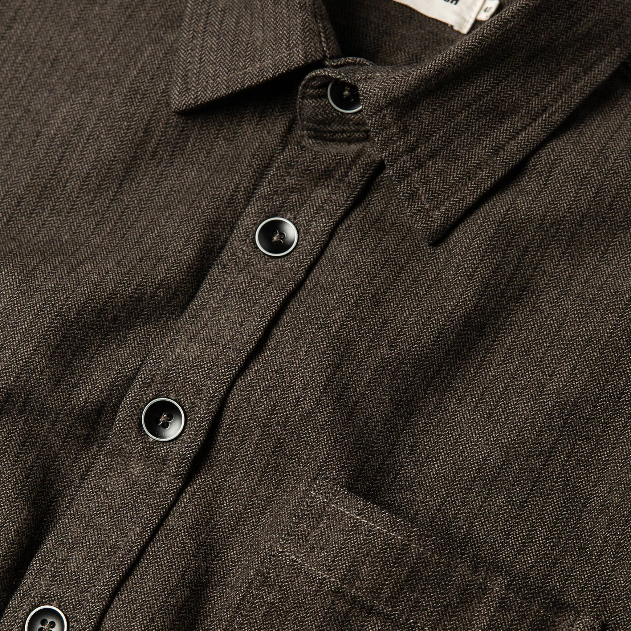 The Mechanic Shirt In Dark Olive Herringbone 8 The Mechanic Shirt In Dark Olive Herringbone - Image 6