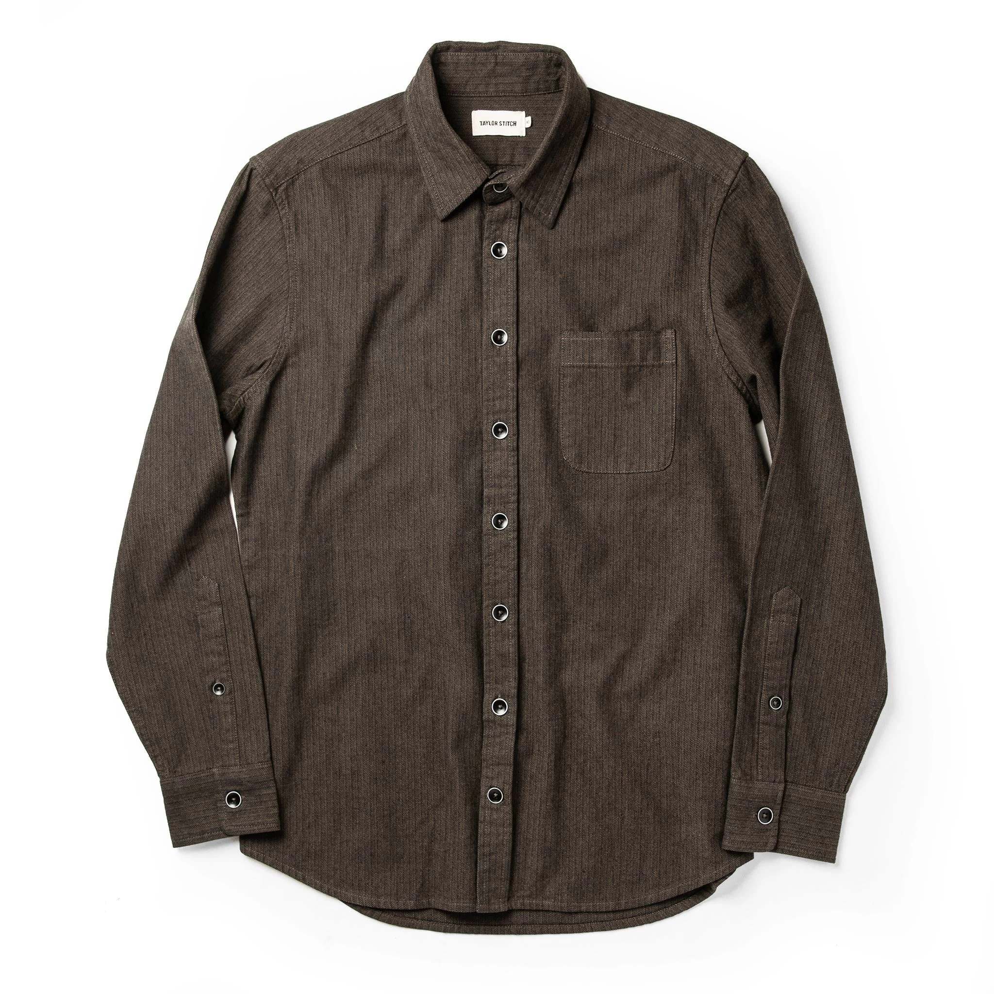 The Mechanic Shirt In Dark Olive Herringbone 9 The Mechanic Shirt In Dark Olive Herringbone - Image 7