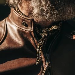 The Band Collar Moto Jacket In Espresso Steerhide -Fashion Clothes workshop mens q420 moto band espresso 004